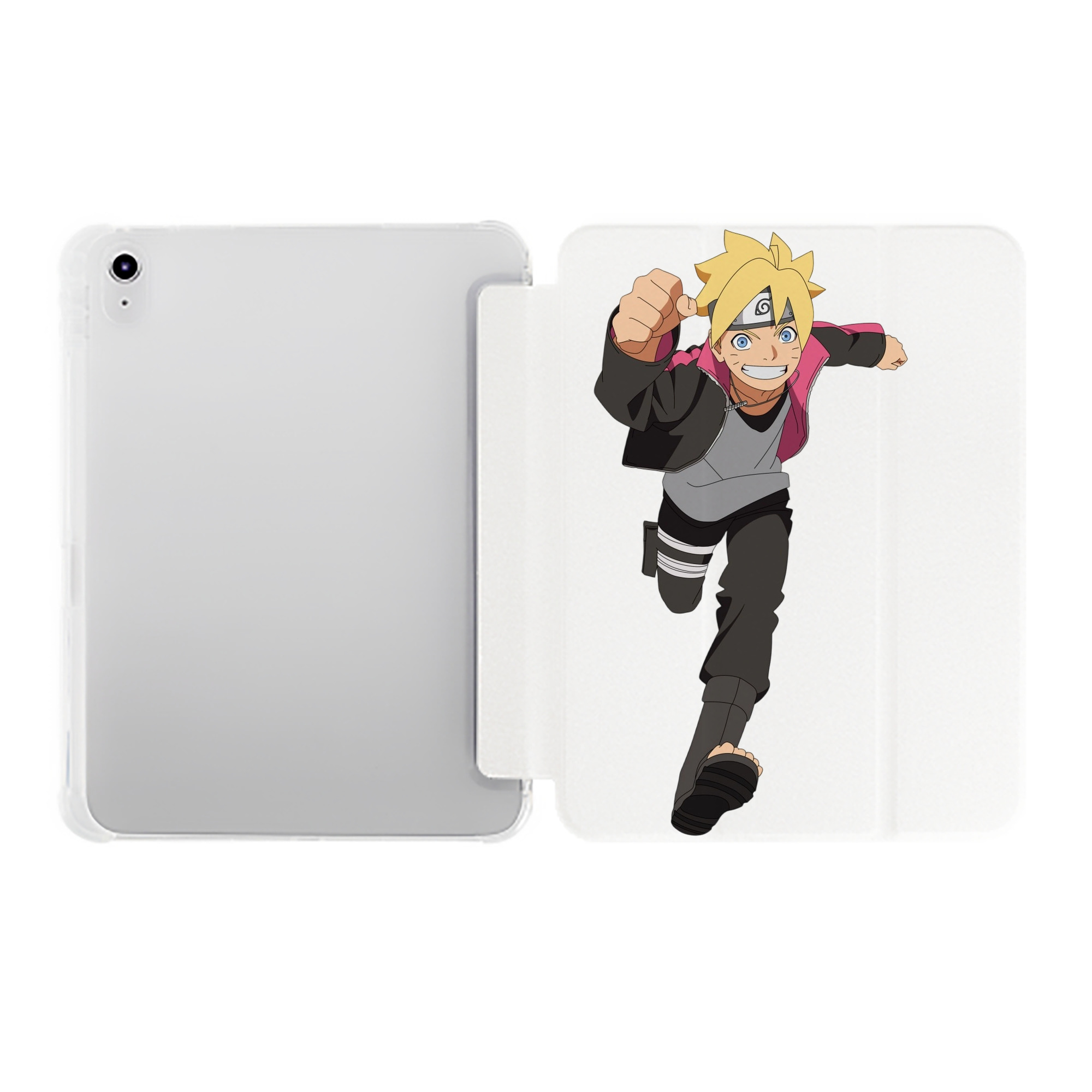 （画像用） NARUTO -ナルト- うずまき ボルト Uzumaki Boruto IPad ケース ペン収納付き 三つ折りスタンド PUレザー×シリコン 対応機種9.5/10.5/10.9インチ